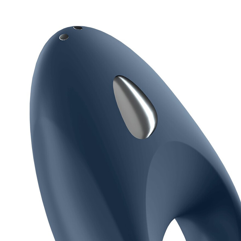 Ерекційне віброкільце Satisfyer Mighty One з додатком, синє, 9 х 4.9 см - Зображення 2