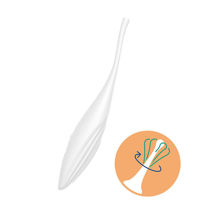 Вібратор для точкової стимуляції Satisfyer Twirling Joy з додатком, білий, 18 х 3 см - Изображение 2