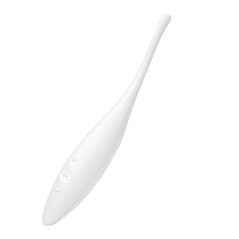 Вібратор для точкової стимуляції Satisfyer Twirling Joy з додатком, білий, 18 х 3 см