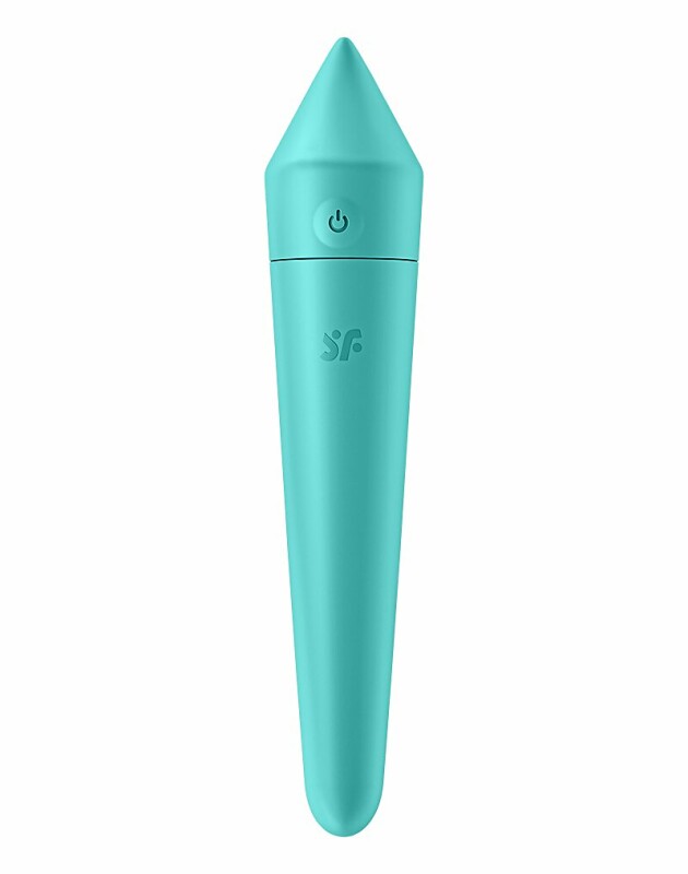 Віброкуля силіконова Satisfyer Ultra Power Bullet 8 з додатком, бірюзова, 14 х 2.7 см