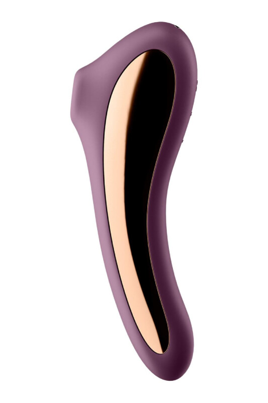 Вібратор подвійний Satisfyer Dual Kiss із вакуумною стимуляцією, бордовий, 19 х 6.5 см - Зображення 4