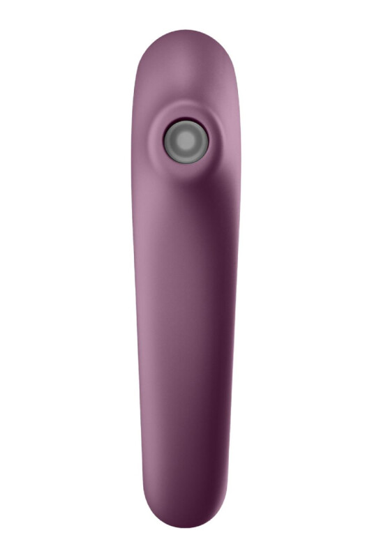Вібратор подвійний Satisfyer Dual Kiss із вакуумною стимуляцією, бордовий, 19 х 6.5 см - Зображення 2