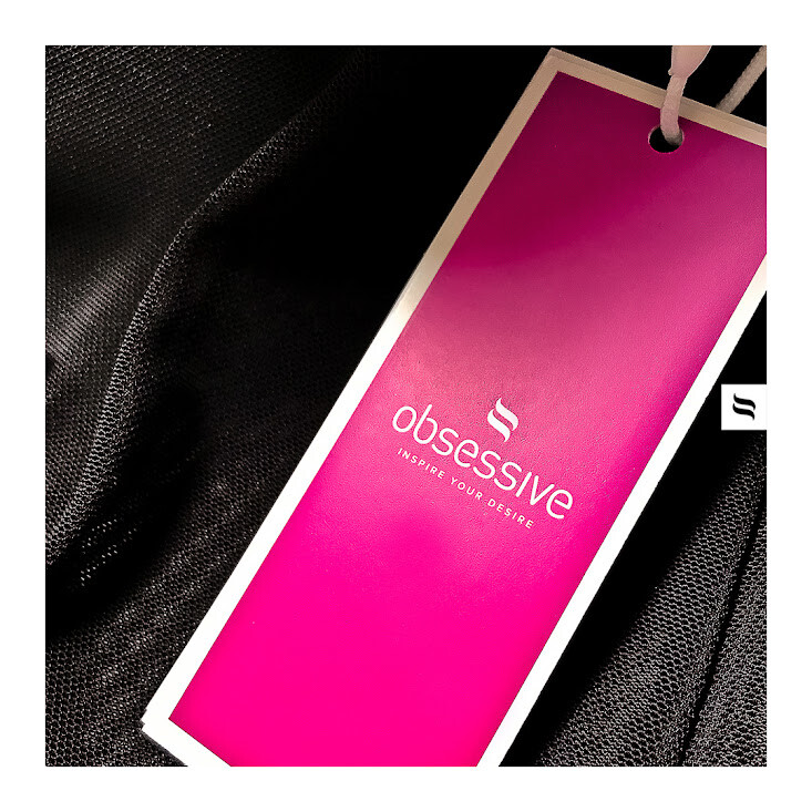 Сексуальний пеньюар Obsessive Bowessa, L/XL, напівпрозорий, з трусиками, чорний - Изображение 2