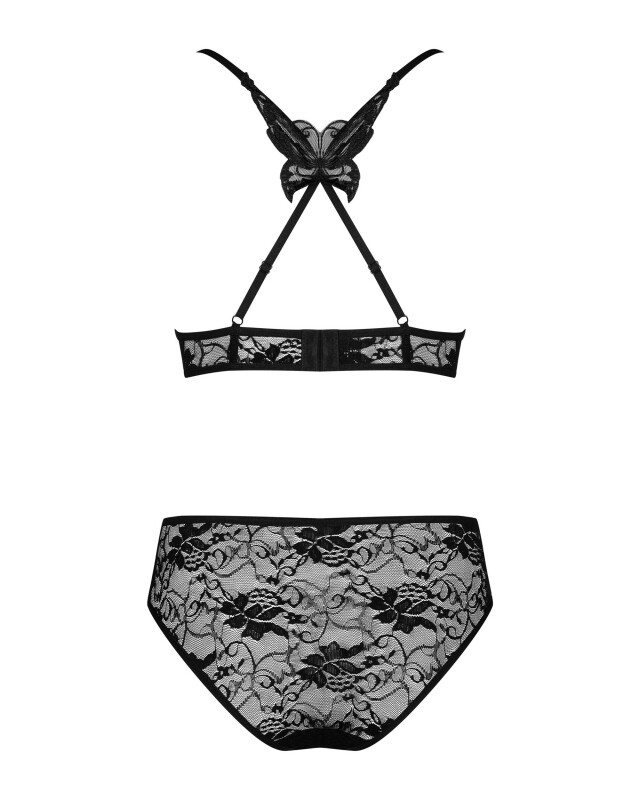 Сексуальний комплект Obsessive Kokietta, S/M, мереживний, чорний - Зображення 5