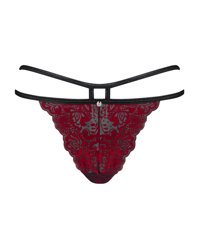 Трусики бразиліана Obsessive Sugestina, бордово-чорні, L/XL - Зображення 6