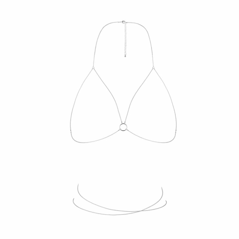 Прикраса на груди з ланцюжка Bijoux Indiscrets Magnifique Bra Chain, срібляста - Изображение 3