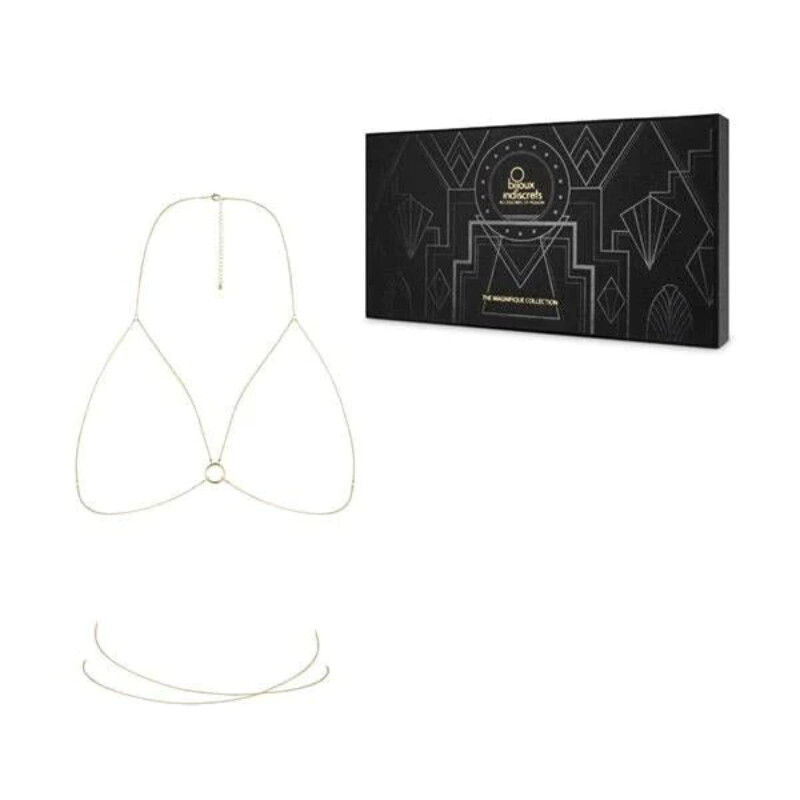Прикраса на груди з ланцюжка Bijoux Indiscrets Magnifique Bra Chain, срібляста - Изображение 4