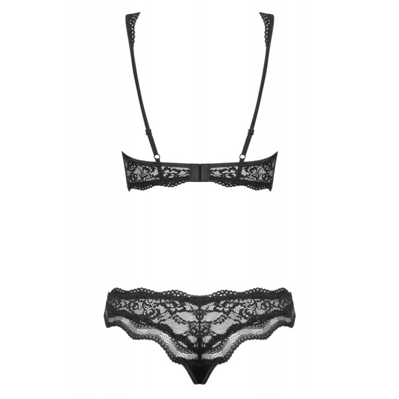 Комплект мереживний Obsessive Luvae чорний, розмір L/XL - Зображення 5