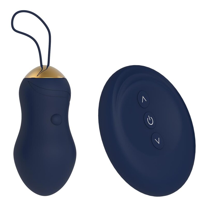 Віброяйце Dream Toys Apollo з пультом, синє, 14 х 3.5 см