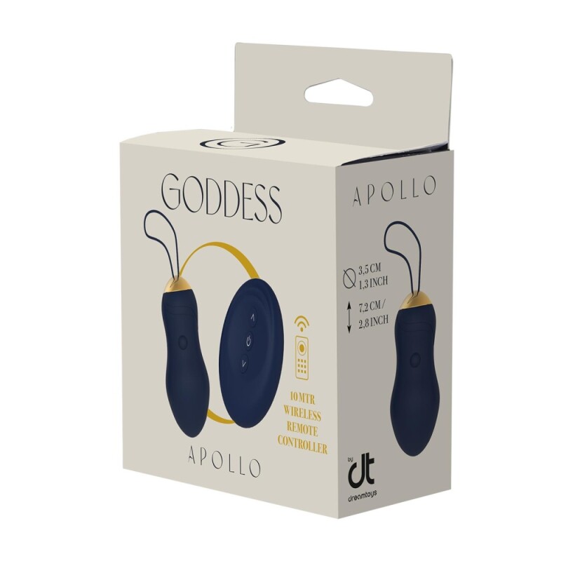 Віброяйце Dream Toys Apollo з пультом, синє, 14 х 3.5 см - Изображение 1