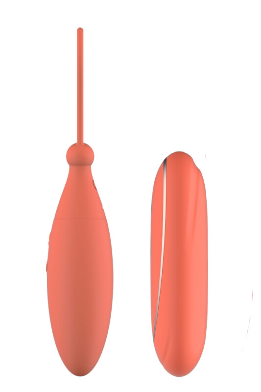 Віброяйце з дистанційним керуванням Dream Toys коралове, 15.5 х 3 см - Изображение 1