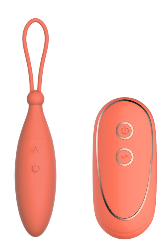 Віброяйце з дистанційним керуванням Dream Toys коралове, 15.5 х 3 см