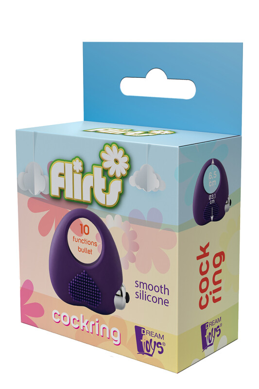 Ерекційне кільце з вібрацією Dream Toys FLIRTS COCKRING PURPLE - Изображение 6