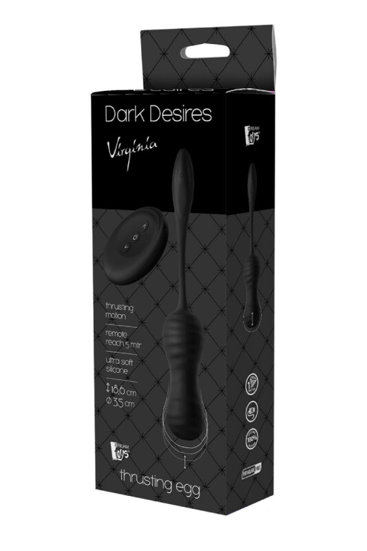 Вагінальні кульки з вібрацією та пульсацією Dream Toys з пультом управління, чорні, 18.6 х 3.5 см - Зображення 4