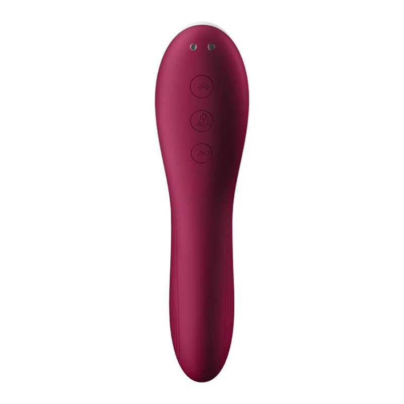 Вакуумний стумулятор клітора Satisfyer Dual Crush з вібрацією, бордовий, 17 х 5.5 см - Зображення 3