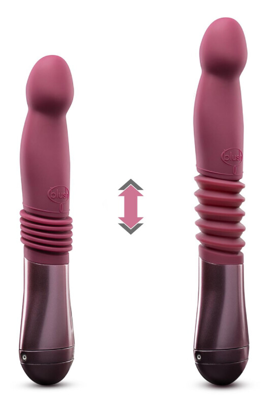 Вібратор із фрикціями Blush бордовий, 25.4 х 4.4 см - Зображення 1