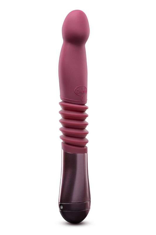 Вібратор із фрикціями Blush бордовий, 25.4 х 4.4 см - Зображення 2