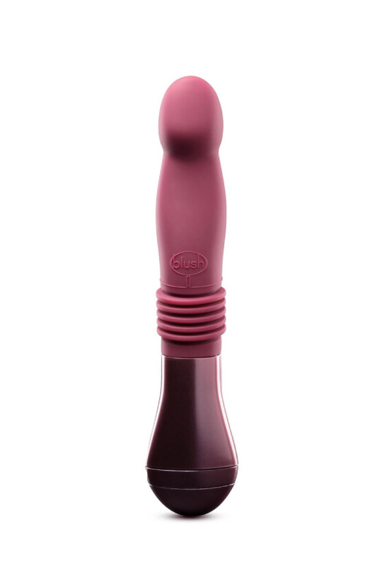 Вібратор із фрикціями Blush бордовий, 25.4 х 4.4 см - Зображення 3