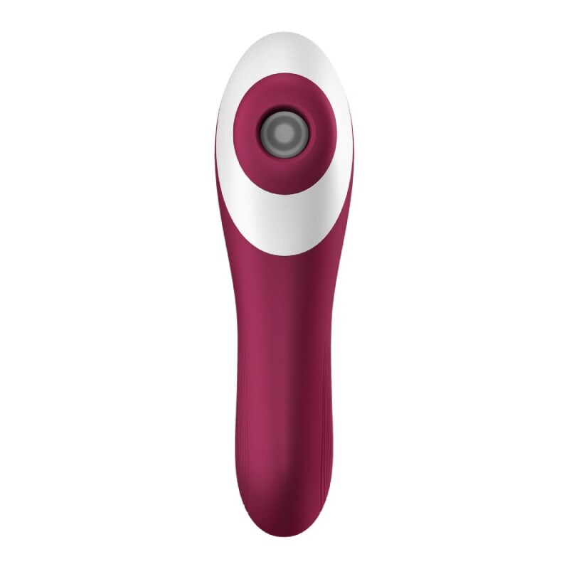 Вакуумний стумулятор клітора Satisfyer Dual Crush з вібрацією, бордовий, 17 х 5.5 см - Зображення 4