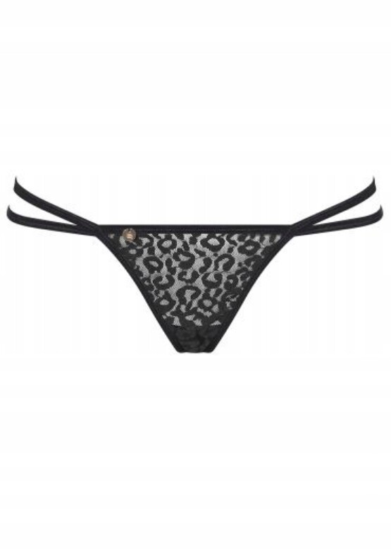 Трусики стрінги з ланцюжками Obsessive Pantheria чорні, S/M - Зображення 4