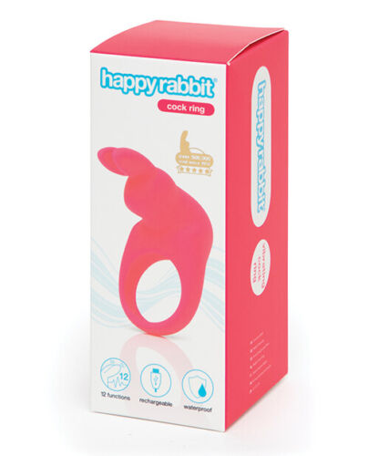 Ерекційне кільце Happy Rabbit з вібрацією, рожеве, 3.2 см - Зображення 2