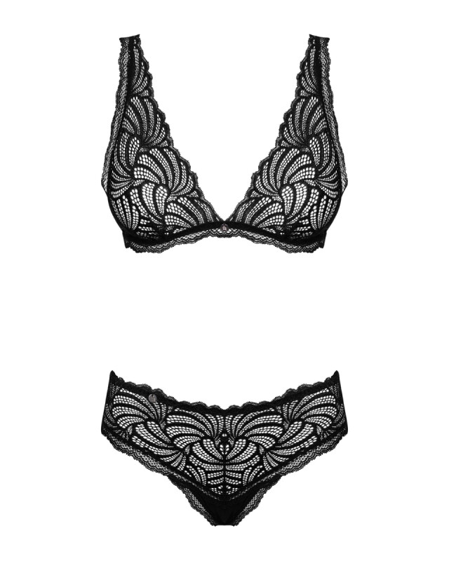 Сексуальний комплект мереживний Obsessive чорний, S/M - Зображення 2