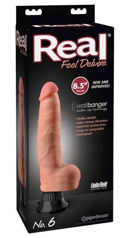 Вібратор реалістичний Pipedream Real Feel Deluxe на присосці, бежевий, 22 х 4.5 см
