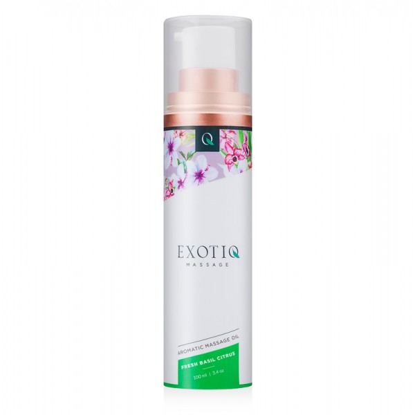 Масажна олія Exotiq Massage Oil Basil Citrus з ароматом Базиліка і Цитрусів, 100 мл