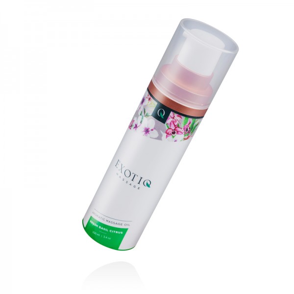 Масажна олія Exotiq Massage Oil Basil Citrus з ароматом Базиліка і Цитрусів, 100 мл - Зображення 1
