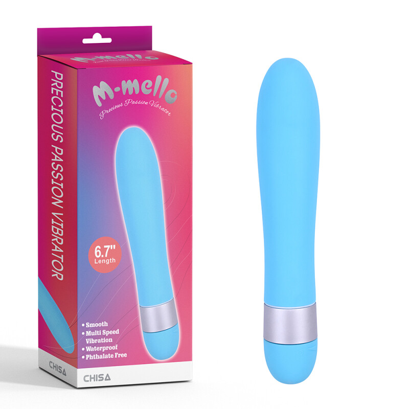 Вібратор нереалістичний M-Mello, блакитного кольору, 17 х 3.2 см