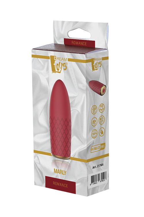 Мінівібратор Dream Toys Romance з рельєфною поверхнею бордовий, 11 х 4 см