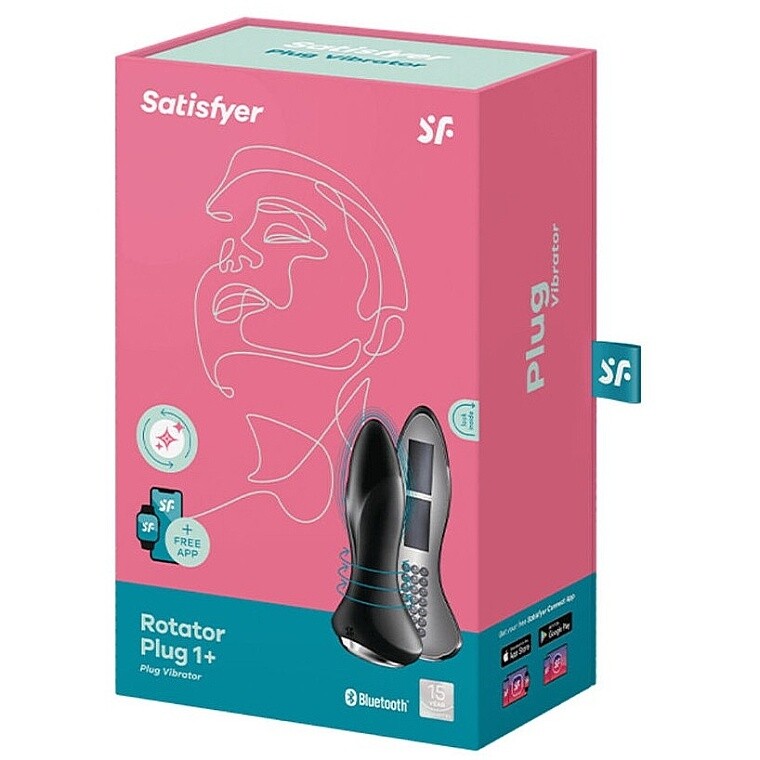 Анальний вібратор Satisfyer Rotator Plug 1+ з додатком та ротацією, чорний, 13.5 х 3.8 см - Изображение 1
