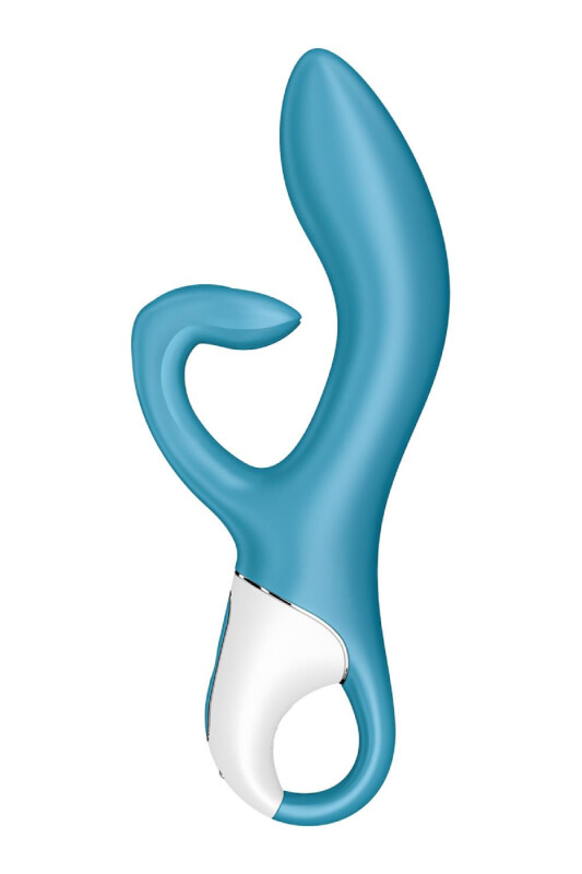 Вібратор-кролик Satisfyer Embrace me із потрійним кліторальним відростком, блакитний, 21.2 х 4.6 см - Зображення 2