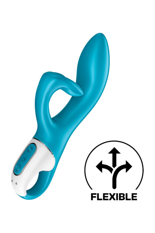 Вібратор-кролик Satisfyer Embrace me із потрійним кліторальним відростком, блакитний, 21.2 х 4.6 см - Зображення 6