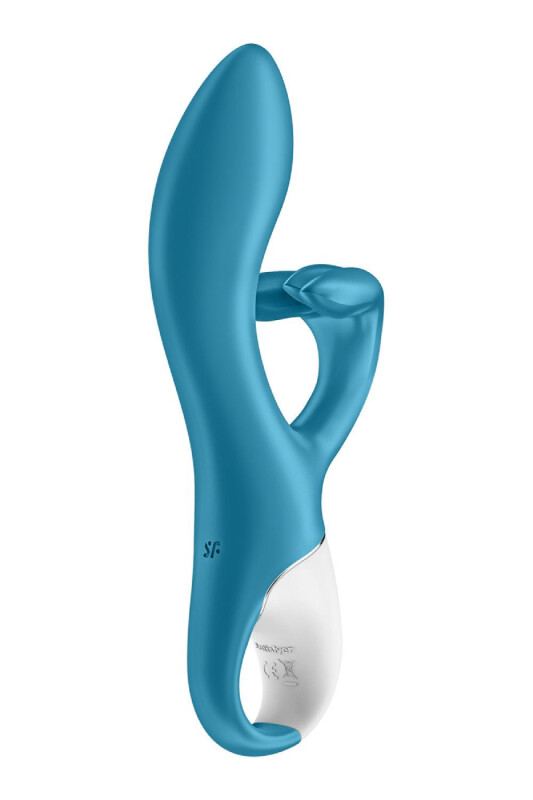Вібратор-кролик Satisfyer Embrace me із потрійним кліторальним відростком, блакитний, 21.2 х 4.6 см - Зображення 3