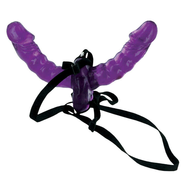 Страпон Pipedream Fetish Fantasy із двома фалосами, фіолетовий, 15 х 4 см - Изображение 1