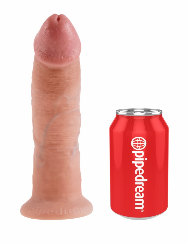 Страпон реалістичний Pipedream King Cock 9 на ременях, бежевий, 23 х 5 см - Зображення 4