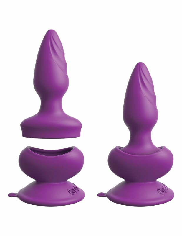 Анальна пробка з вібрацією Pipedream 3Some Wall Banger Plug, фіолетова, 12 х 3.8 см - Изображение 6
