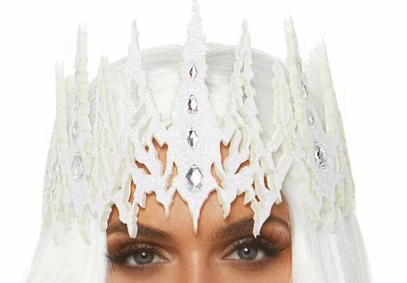 Корона із кристалами Glitter Die Cut Jeweled Crown від Leg Avenue, біла - Зображення 3