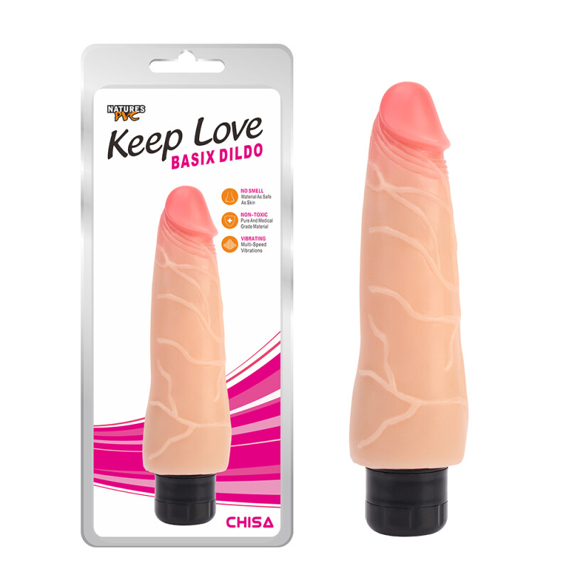 Вібратор реалістичний великий Сhisa Basix Dildo, бежевий, 21.5 см х 5.7 см