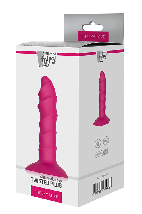 Анальна пробка рельєфна Dream Toys на присосці, рожева, 17 х 3.2 см - Изображение 1