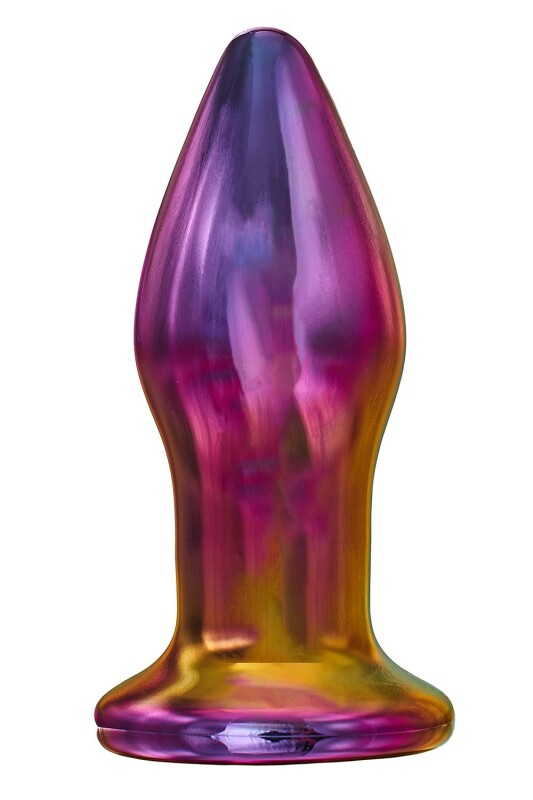 Анальна пробка з вібрацією Glamour Glass Dream Toys, скляна, різнокольорова, 11 х 3.8 см - Зображення 2