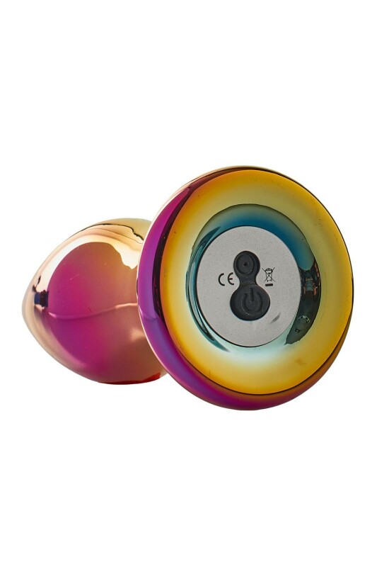 Анальна пробка з вібрацією Glamour Glass Dream Toys, скляна, різнокольорова, 11 х 3.8 см - Зображення 4