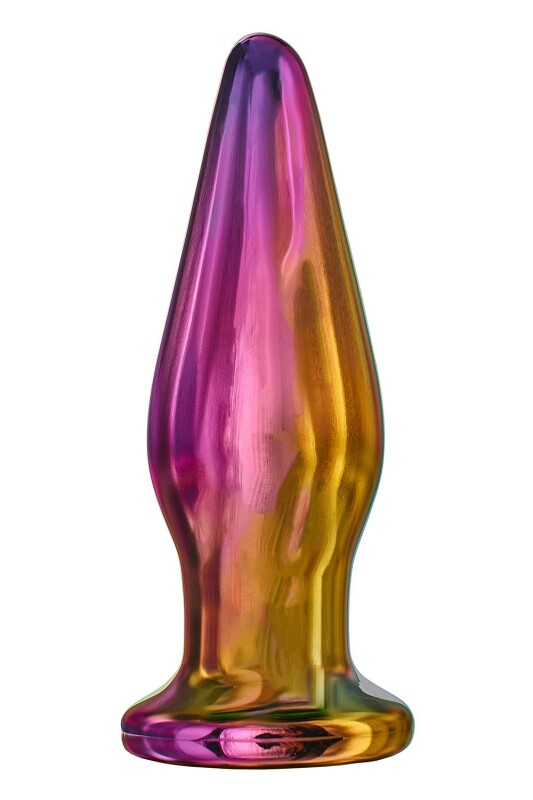 Анальна пробка з вібрацією Glamour Glass від Dream Toys, зі скла, різнокольорова, 12.5 х 2.6 см - Зображення 2