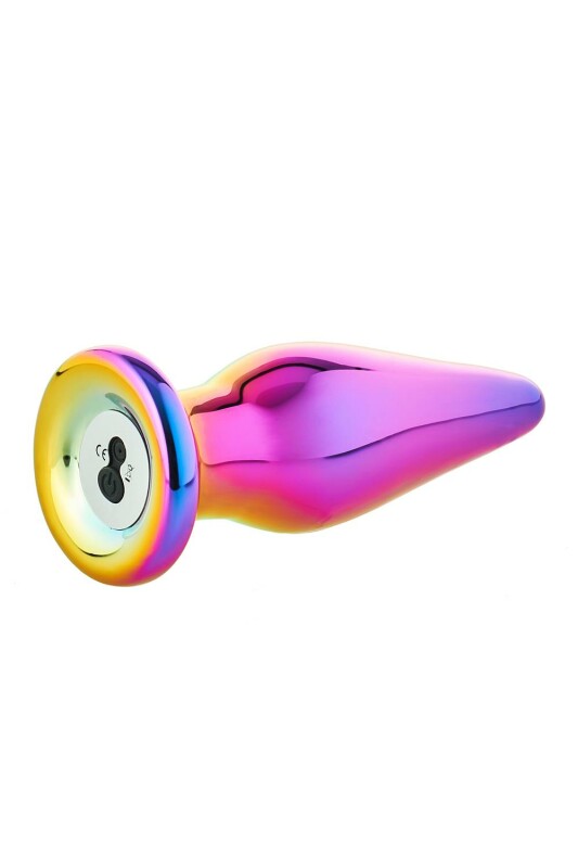 Анальна пробка з вібрацією Glamour Glass від Dream Toys, зі скла, різнокольорова, 12.5 х 2.6 см - Зображення 3