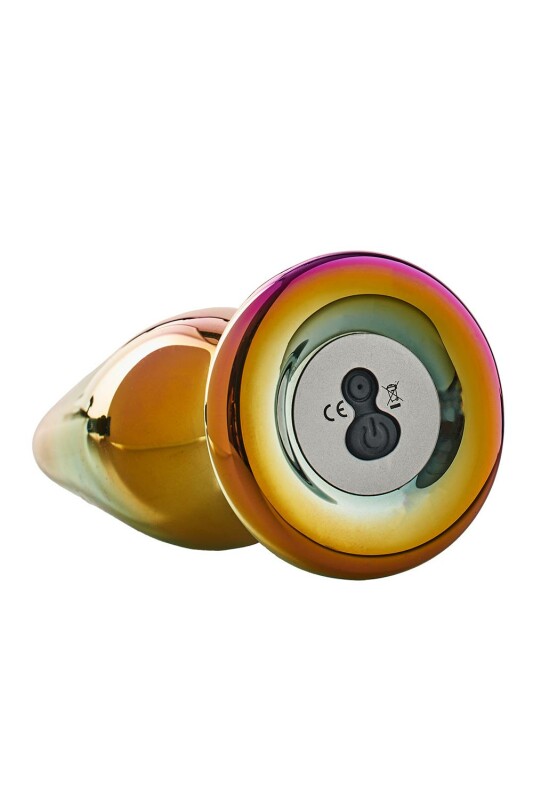 Анальна пробка з вібрацією Glamour Glass від Dream Toys, зі скла, різнокольорова, 12.5 х 2.6 см - Зображення 4