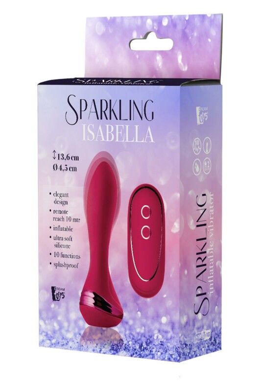 Анальний вібратор Dream Toys Sparkling з пультом та функцією накачування, рожевий, 13.6 х 3.5 см - Изображение 1