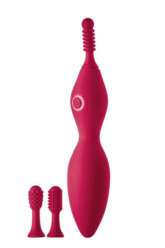 Вібратор для клітора Dream Toys Sparkling Verona з насадками, рожевий, 18.5 х 3.5 см