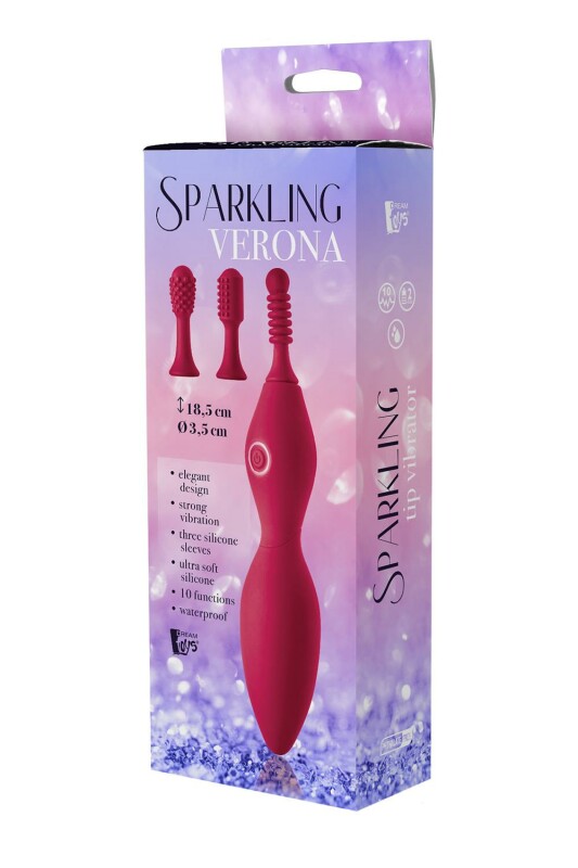 Вібратор для клітора Dream Toys Sparkling Verona з насадками, рожевий, 18.5 х 3.5 см - Изображение 1