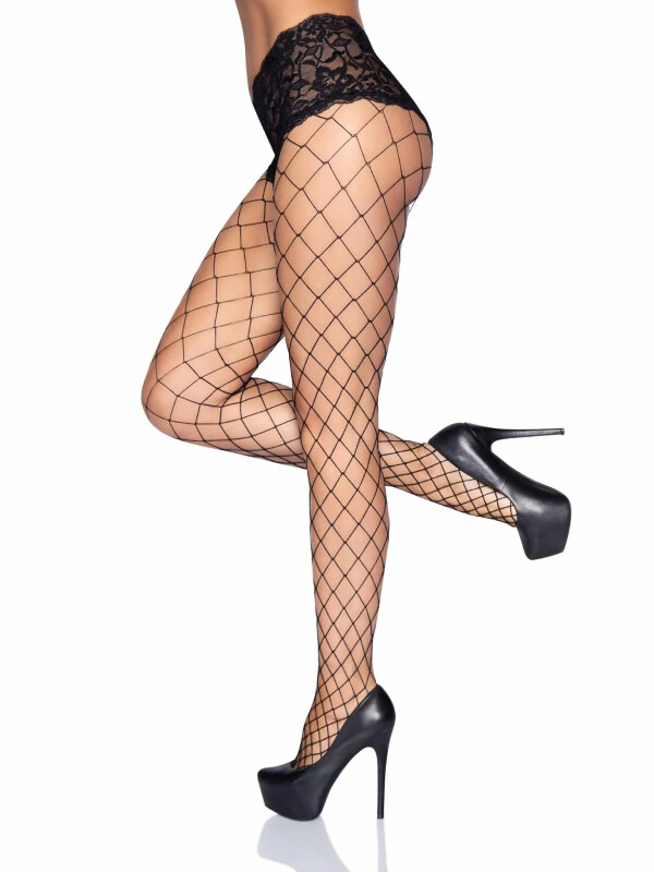 Колготки у велику сітку з мереживними шортиками Leg Avenue Fencenet Diamond Pantyhose, розмір O/S - Зображення 3